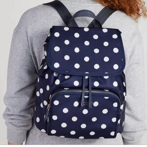sam the little better sunshine dot backpack rich navy white polka dot (nov37)
